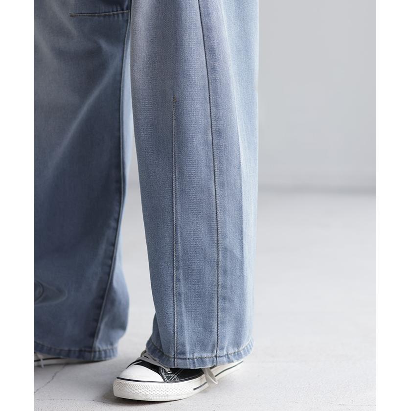 パンツ デニム お洒落 カーブパンツ デニムパンツ レディース タック カーブデニム ジーンズ ジーパン ボトム | HUG.U | 10