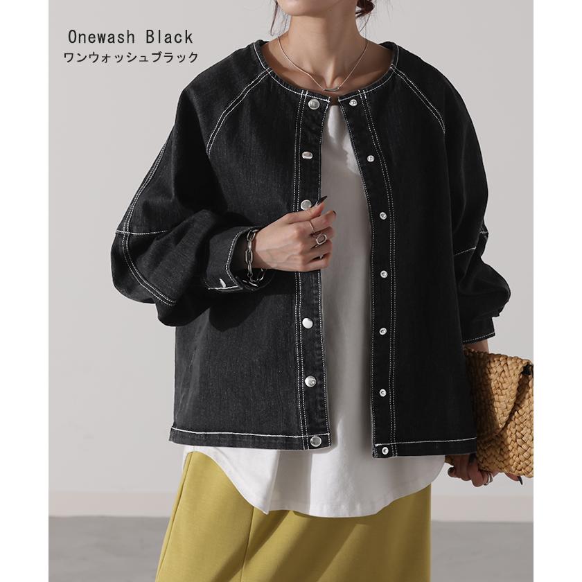 デニムジャケット Gジャン コンパクト目 新感覚 デニム アウター レディース デニムシャツ トップス ジャケット | HUG.U | 16