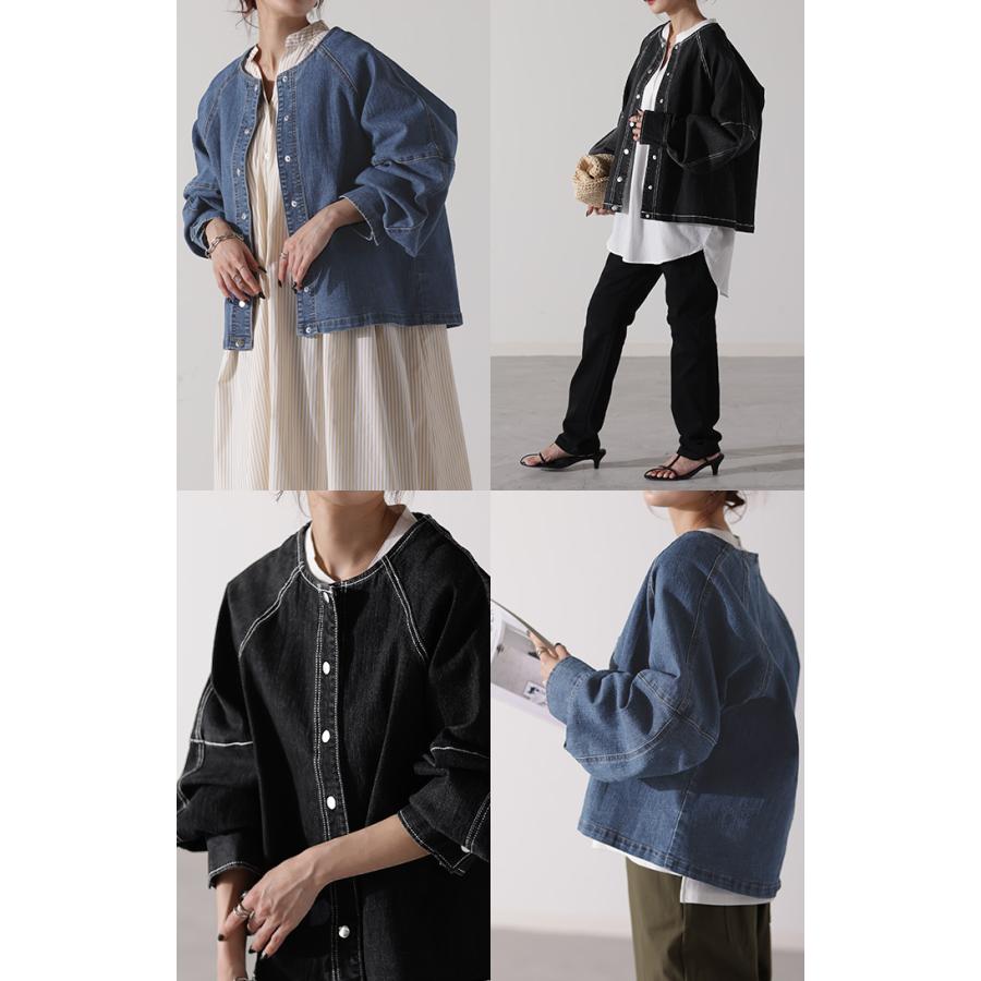 デニムジャケット Gジャン コンパクト目 新感覚 デニム アウター レディース デニムシャツ トップス ジャケット | HUG.U | 19