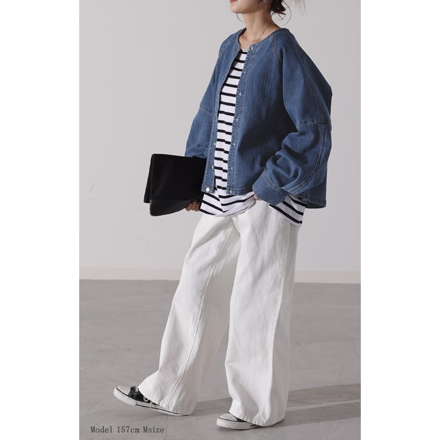 デニムジャケット Gジャン コンパクト目 新感覚 デニム アウター レディース デニムシャツ トップス ジャケット | HUG.U | 04