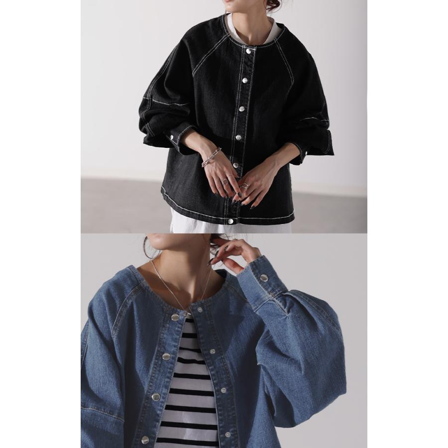 デニムジャケット Gジャン コンパクト目 新感覚 デニム アウター レディース デニムシャツ トップス ジャケット | HUG.U | 09