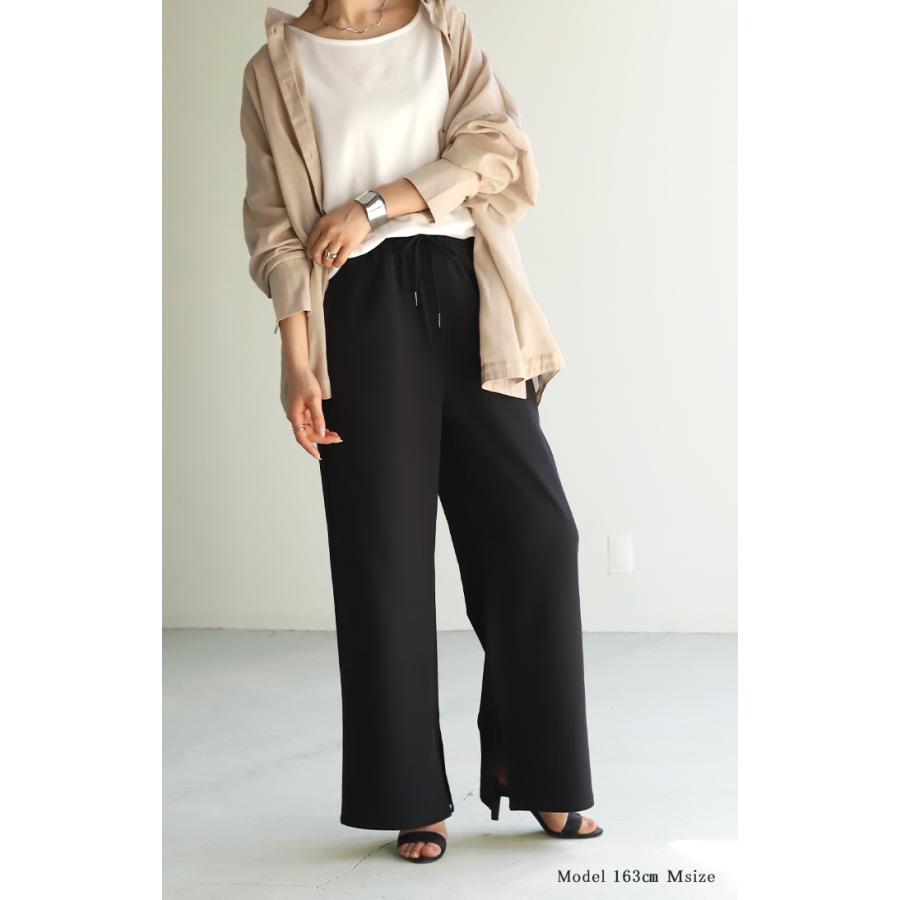 パンツ 撥水 ロング レディース はっ水 梅雨 雨の日 ボトムス ワイド ワイドパンツ ストレートパンツ フレア | HUG.U | 11