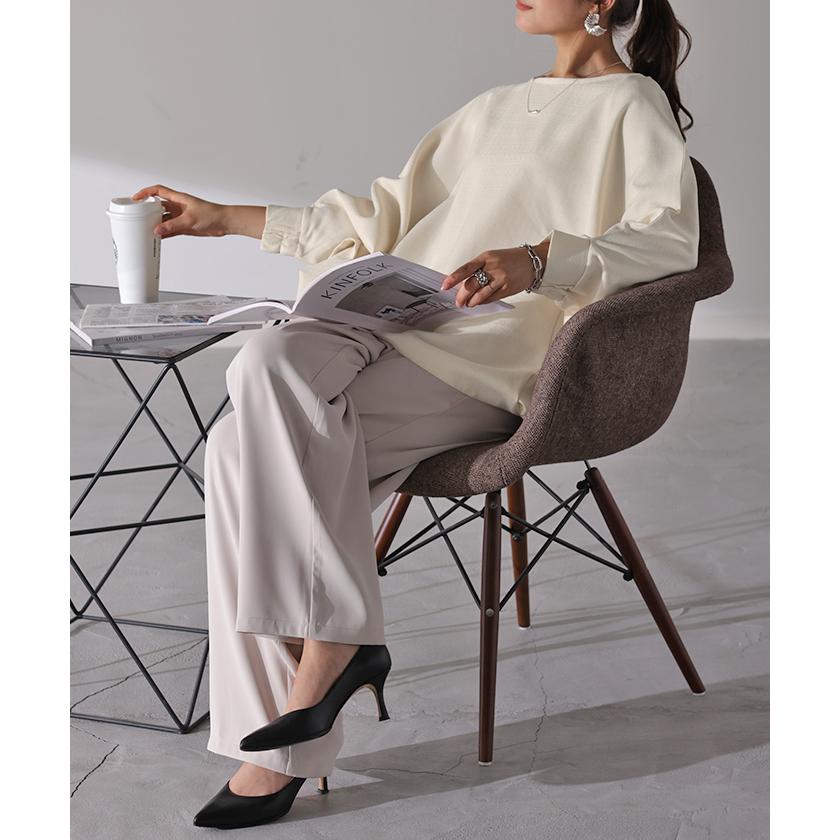 HUG.U（ハグユー） トップス すっきり 体型カバー ツイード 調