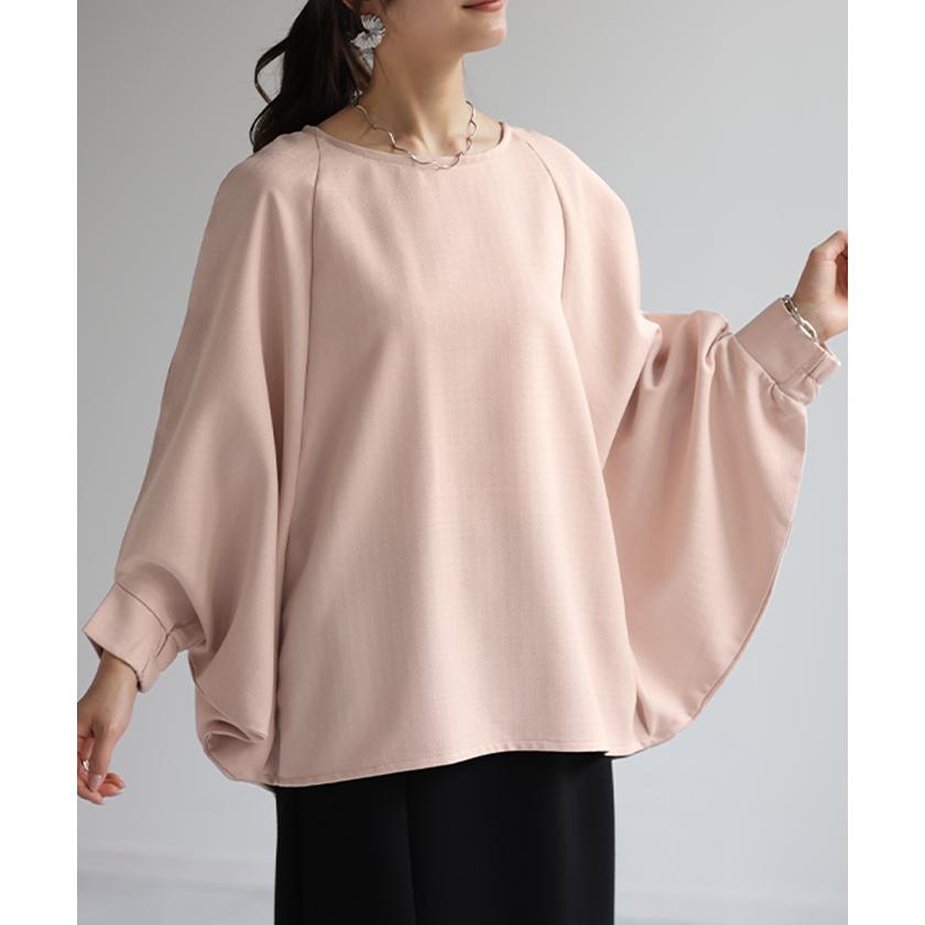 トップス すっきり 体型カバー ツイード 調 ドルマン レディース オフィスカジュアル きれいめ 七分袖 二の腕カバー | HUG.U | 07