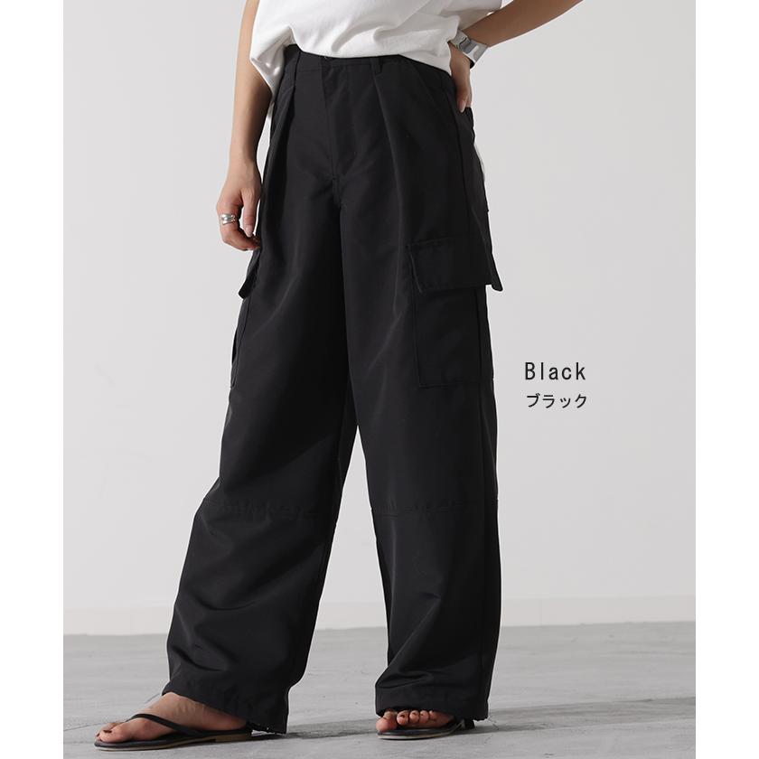 HUG.U（ハグユー） パンツ きれいめ 裾2way カーゴパンツ レディース