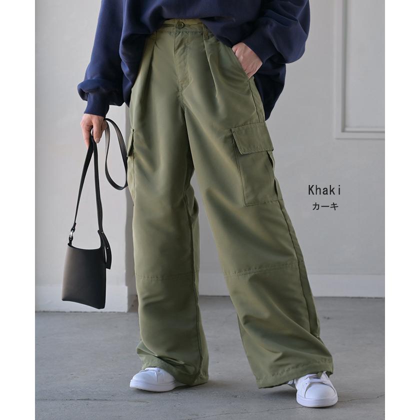HUG.U（ハグユー） パンツ きれいめ 裾2way カーゴパンツ レディース