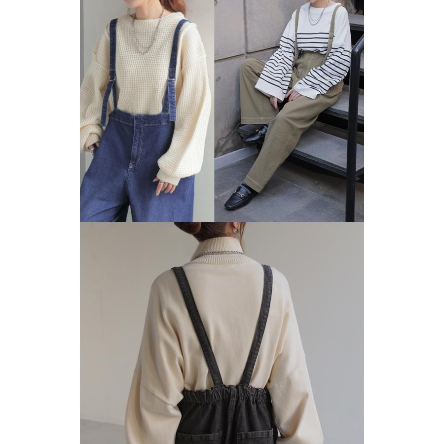 サロペット サロペ デニム 大人 オールインワン レディース サロペット 脚長 大きいサイズ つなぎ ワイドパンツ | HUG.U | 19