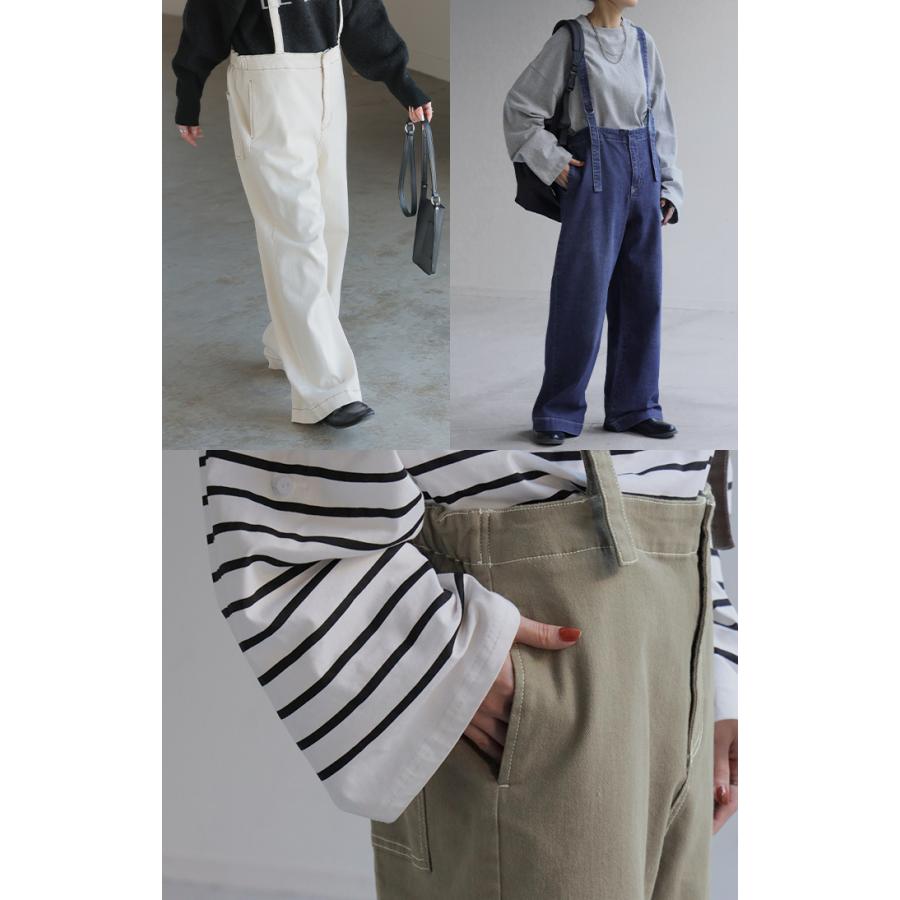サロペット サロペ デニム 大人 オールインワン レディース サロペット 脚長 大きいサイズ つなぎ ワイドパンツ | HUG.U | 21