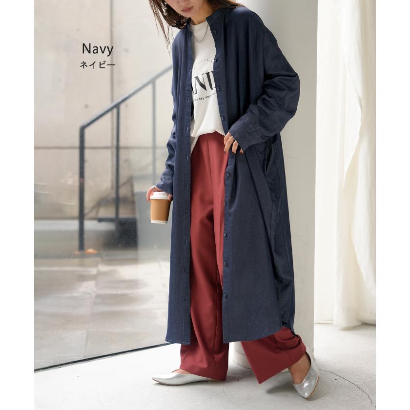 ワンピース シャツワンピース ロング シャツ ダンガリー レディース ロングワンピース ロングワンピ デニムシャツ | HUG.U | 15
