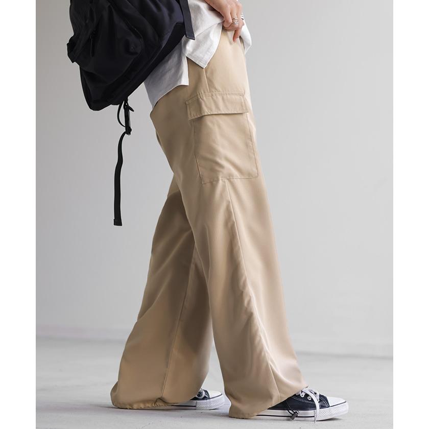 パンツ 裾2way カーゴパンツ レディース ワイドパンツ ワイド パラシュートパンツ カーゴ サーカスパンツ | HUG.U | 19