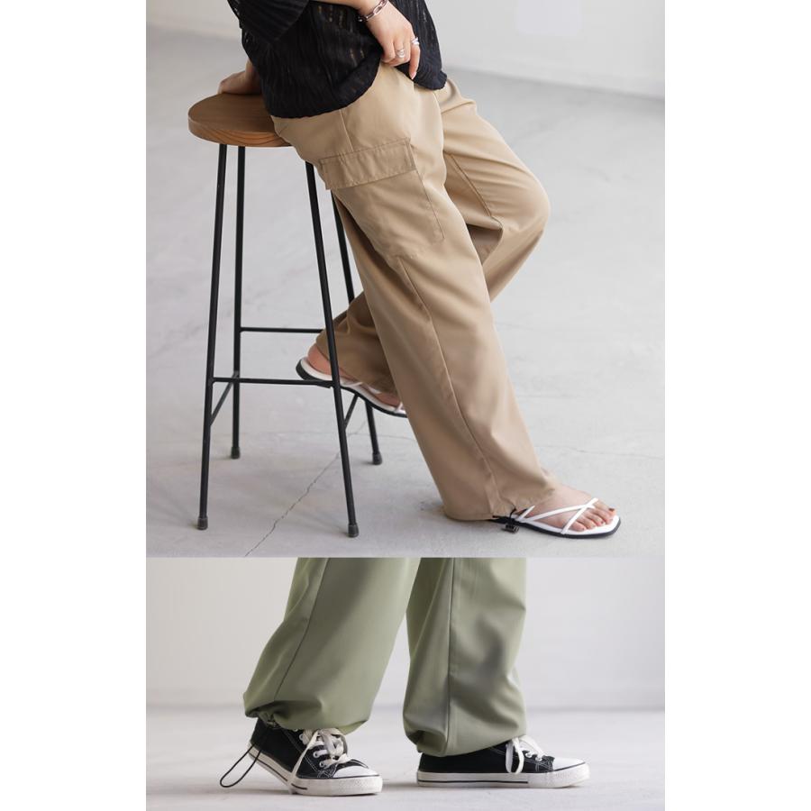 パンツ 裾2way カーゴパンツ レディース ワイドパンツ ワイド パラシュートパンツ カーゴ サーカスパンツ | HUG.U | 06