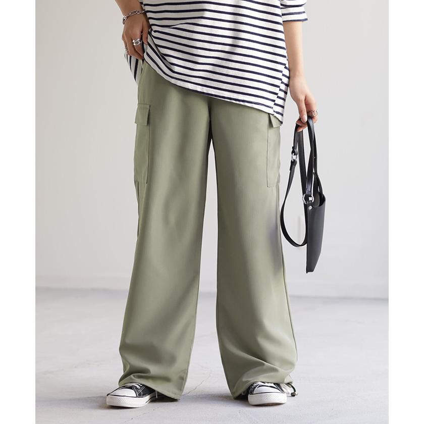 パンツ 裾2way カーゴパンツ レディース ワイドパンツ ワイド パラシュートパンツ カーゴ サーカスパンツ | HUG.U | 07