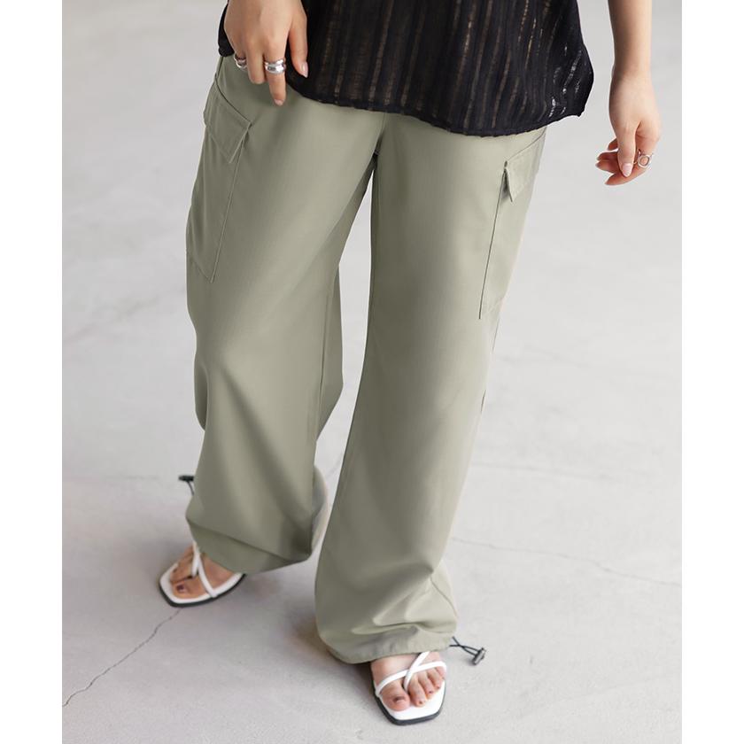 パンツ 裾2way カーゴパンツ レディース ワイドパンツ ワイド パラシュートパンツ カーゴ サーカスパンツ | HUG.U | 10