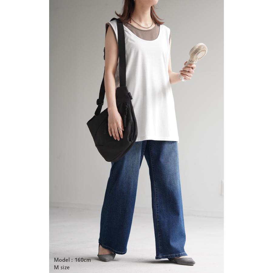 デニム 接触冷感 レディース デニムパンツ ワイドパンツ ワイド ジーンズ ジーパン ロング ズボン ボトム | HUG.U | 06