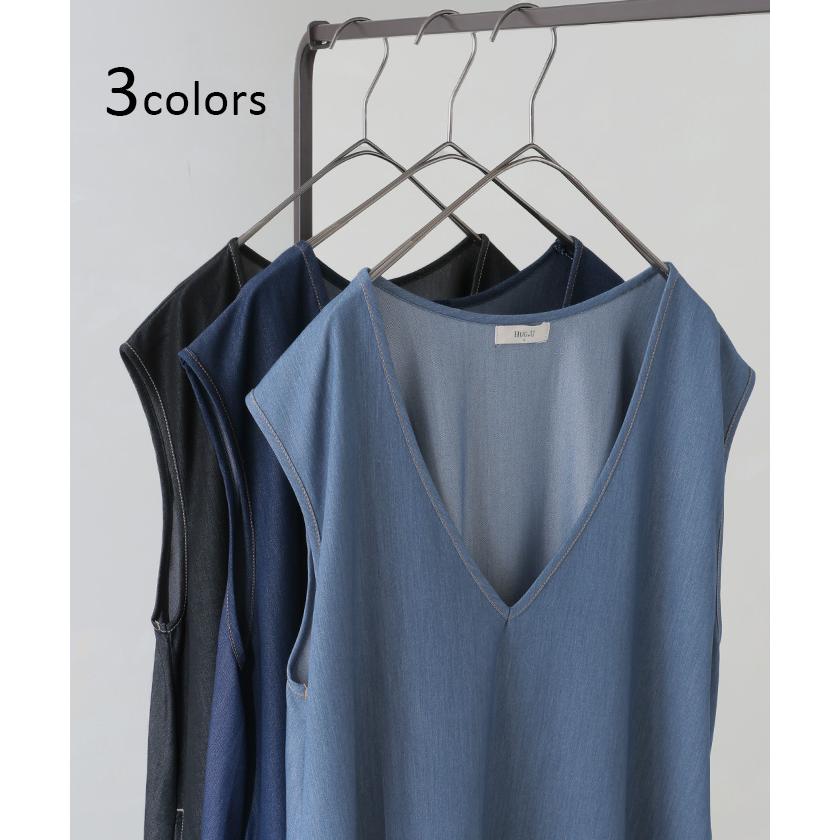 ワンピース 低身長さん向け デニム ワンピ レディース ジャンパースカート Aライン ロングワンピース | HUG.U | 12