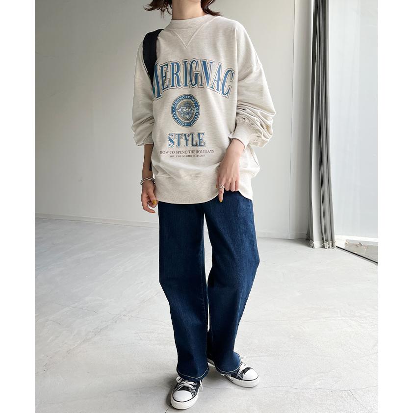 カットソー ロンT ロゴ トレーナー カットソー レディース ロゴT オーバーサイズ 長袖 Tシャツ ロング | HUG.U | 11