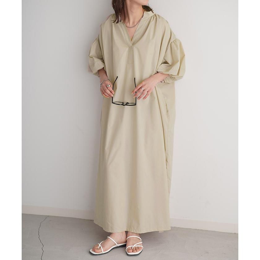 HUG.U ワンピース バルーン袖 ワンピ 二の腕カバー レディース