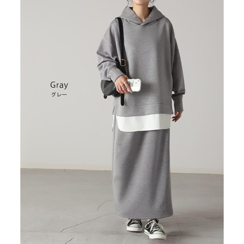 セットアップ スウェット レディース トレーナー トップス スカート 無地 ワンマイルウェア ルームウェア 2点セット | HUG.U | 17