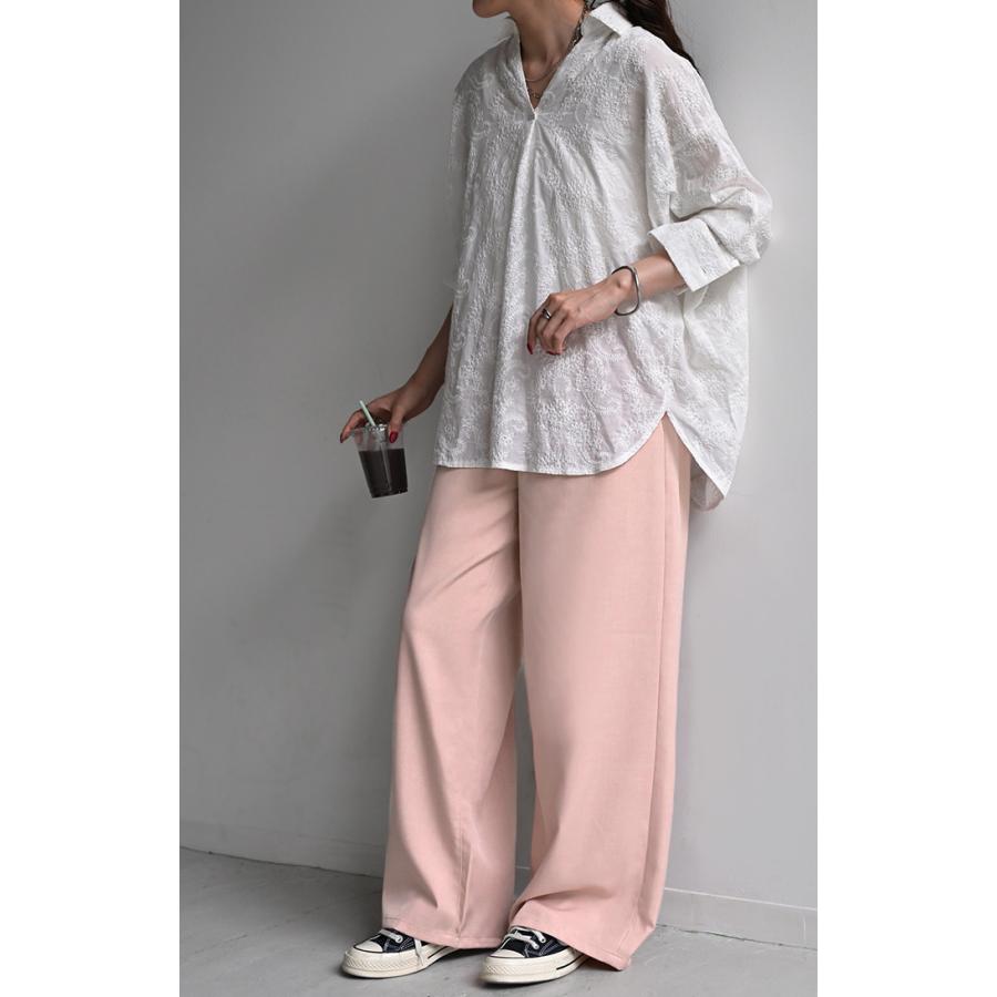 パンツ 接触冷感 スラックス レディース 春夏 シワになりにくい ボトムス ワイドパンツ ワイド ロング | HUG.U | 20
