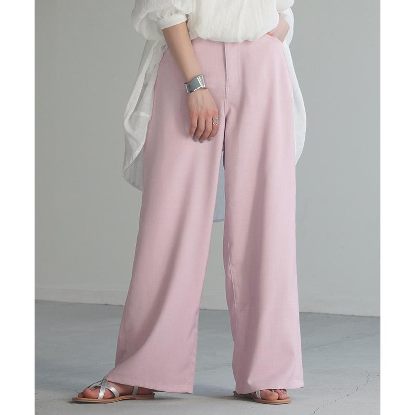 パンツ 接触冷感 スラックス レディース 春夏 シワになりにくい ボトムス ワイドパンツ ワイド ロング | HUG.U | 08