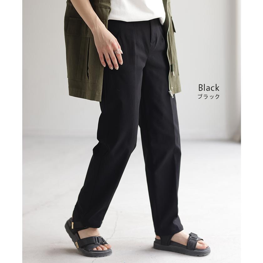 パンツ レディース 超ストレッチ テーパードパンツ センタープレス テーパード カラーパンツ アンクルパンツ | HUG.U | 17