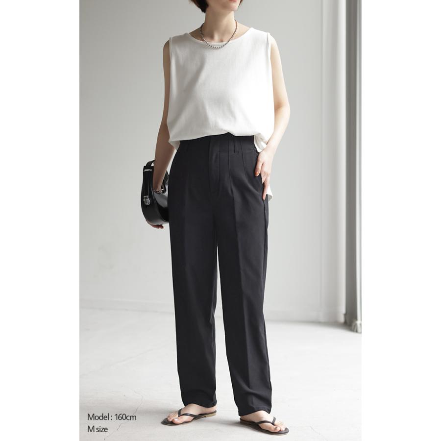 パンツ レディース 超ストレッチ テーパードパンツ センタープレス テーパード カラーパンツ アンクルパンツ | HUG.U | 05