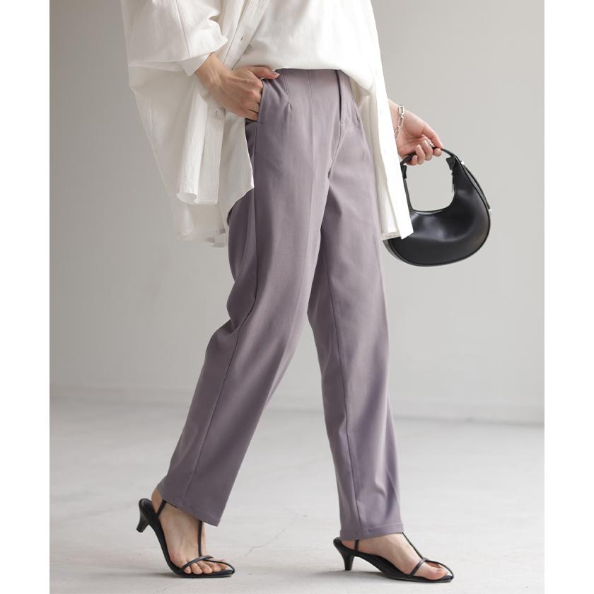 パンツ レディース 超ストレッチ テーパードパンツ センタープレス テーパード カラーパンツ アンクルパンツ | HUG.U | 07