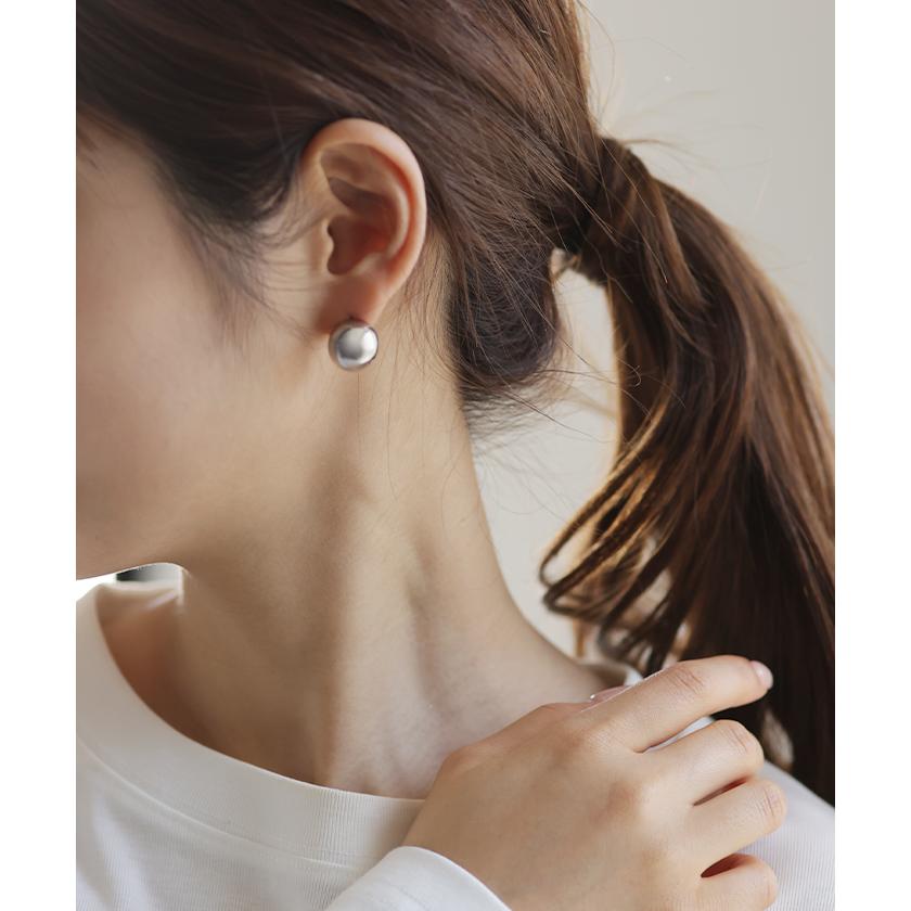 ピアス ボール アクセサリー 丸 大きめ 半円 シルバー ゴールド シルバーアクセサリー 大ぶり 丸玉 アクセ | HUG.U | 05