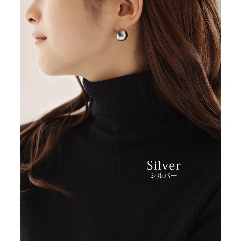 ピアス ボール アクセサリー 丸 大きめ 半円 シルバー ゴールド シルバーアクセサリー 大ぶり 丸玉 アクセ | HUG.U | 08