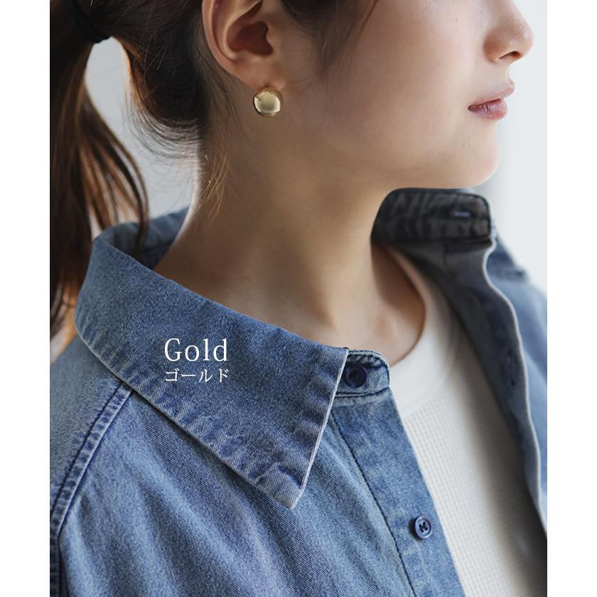 ピアス ボール アクセサリー 丸 大きめ 半円 シルバー ゴールド シルバーアクセサリー 大ぶり 丸玉 アクセ | HUG.U | 10