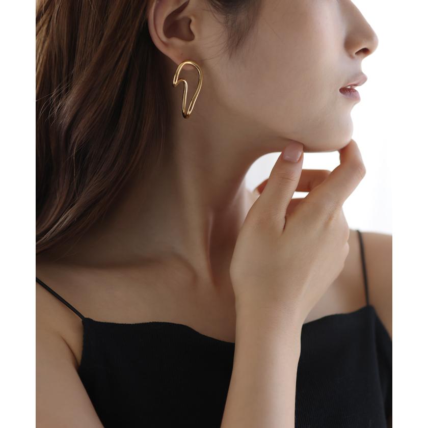 ピアス アクセサリー インフィニティ シルバー ゴールド シルバーアクセサリー 大ぶり カーブ ウェーブ | HUG.U | 12