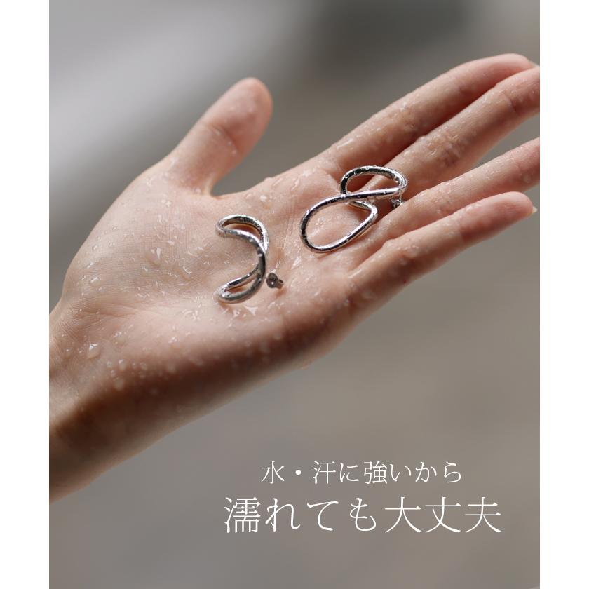ピアス アクセサリー インフィニティ シルバー ゴールド シルバーアクセサリー 大ぶり カーブ ウェーブ | HUG.U | 10