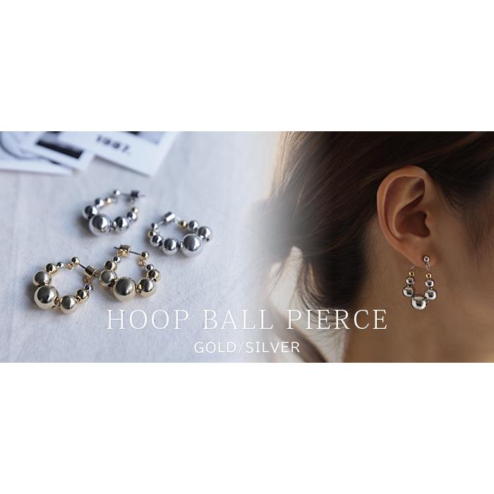HUG.U ピアス アクセサリー ボール 丸 シルバー ゴールド