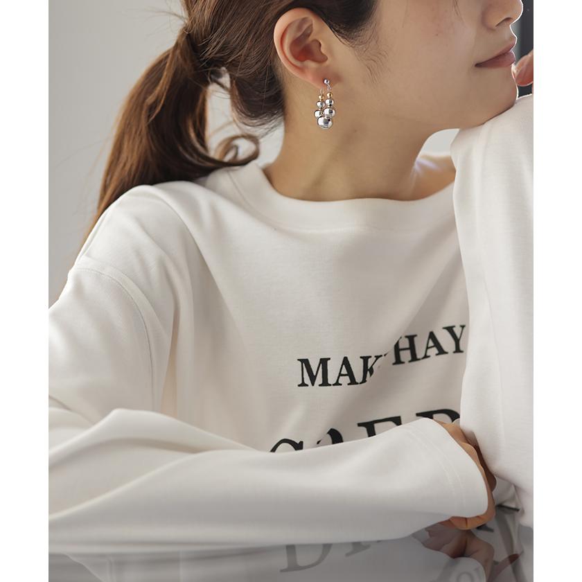 ピアス アクセサリー ボール 丸 シルバー ゴールド シルバーアクセサリー フープ 大ぶり カーブ ウェーブ | HUG.U | 06