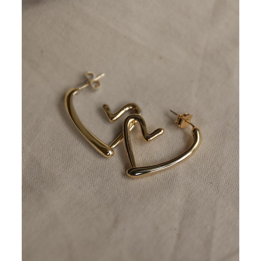 HUG.U ハートピアス アクセサリー ピアス シルバー ゴールド