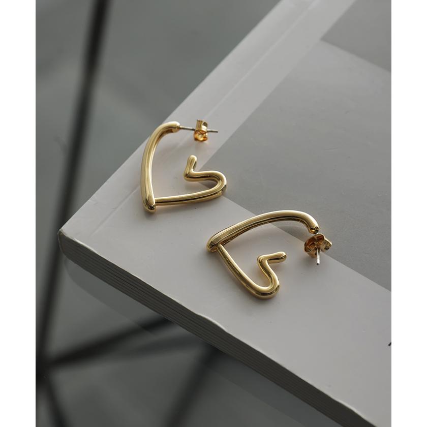 HUG.U ハートピアス アクセサリー ピアス シルバー ゴールド