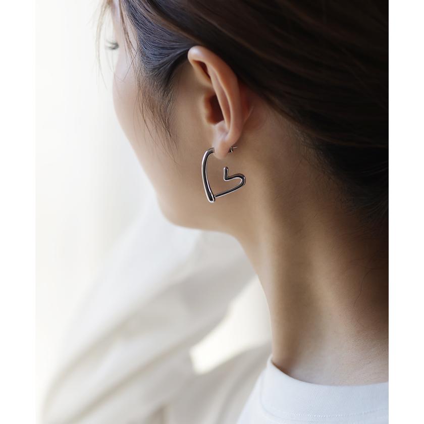 HUG.U ハートピアス アクセサリー ピアス シルバー ゴールド