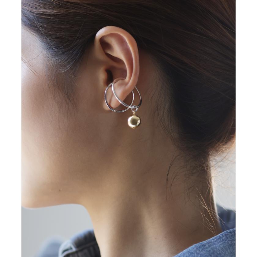 イヤーカフ 大ぶり ピアス 風 アクセサリー ノンホール ボール 丸 丸玉 ゴールド イヤカフ フープ シルバーアクセサリー | HUG.U | 10