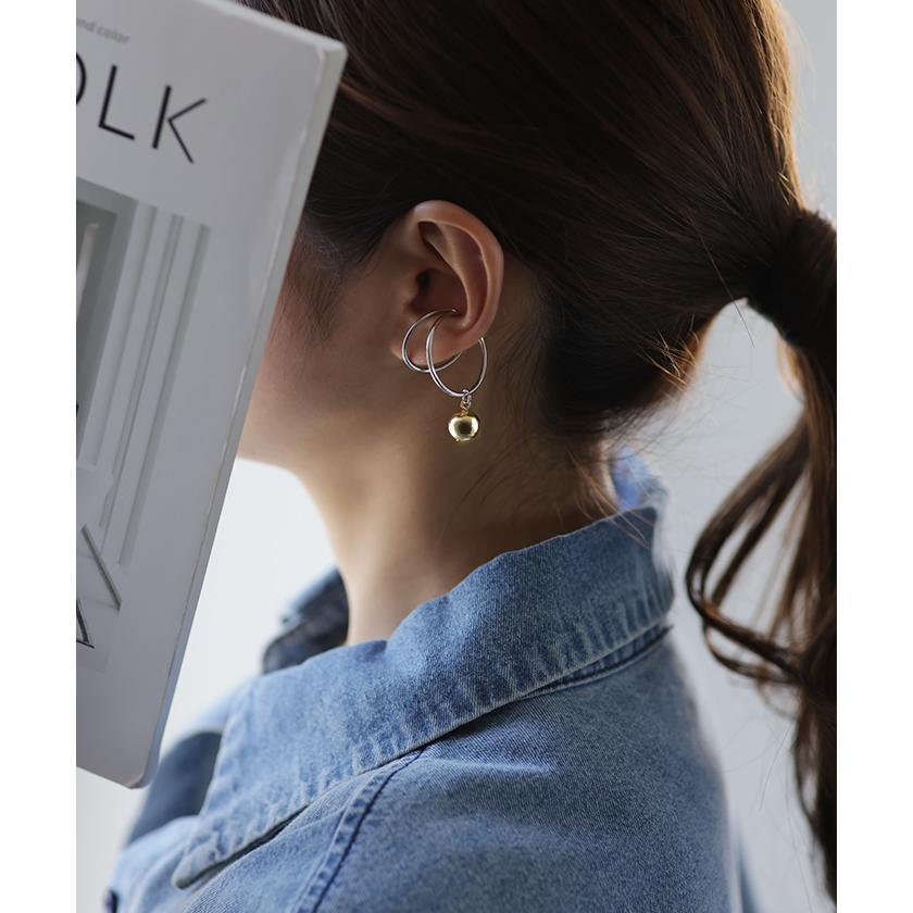 イヤーカフ 大ぶり ピアス 風 アクセサリー ノンホール ボール 丸 丸玉 ゴールド イヤカフ フープ シルバーアクセサリー | HUG.U | 06