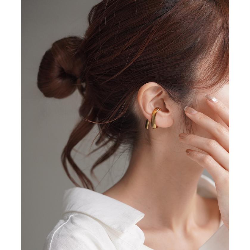 イヤーカフ 大ぶり 片耳用 ピアス 風 アクセサリー ノンホール イヤカフ シルバーアクセサリー 軟骨 カーブ | HUG.U | 12