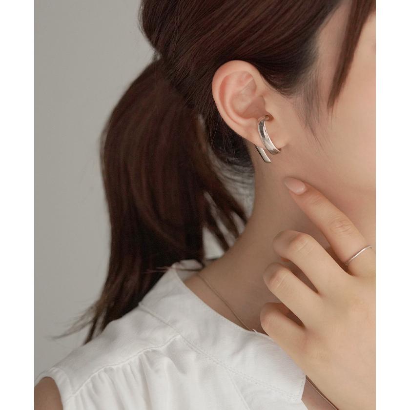 イヤーカフ 大ぶり 片耳用 ピアス 風 アクセサリー ノンホール イヤカフ シルバーアクセサリー 軟骨 カーブ | HUG.U | 13