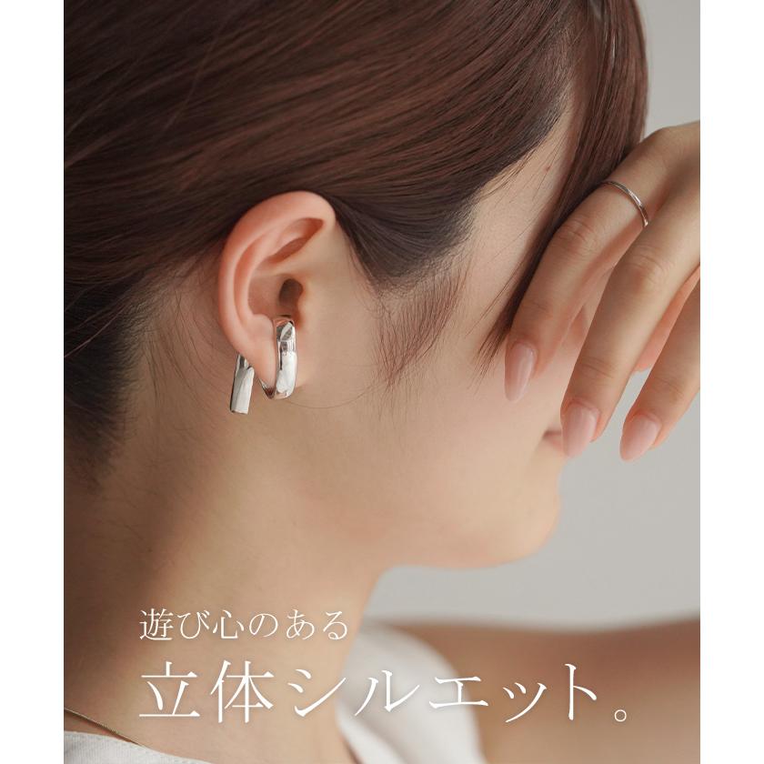 イヤーカフ 大ぶり 片耳用 ピアス 風 アクセサリー ノンホール イヤカフ シルバーアクセサリー 軟骨 カーブ | HUG.U | 04
