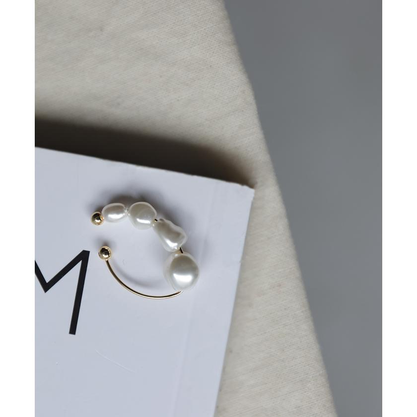 HUG.U イヤーカフ パール ピアス 風 アクセサリー ノンホール