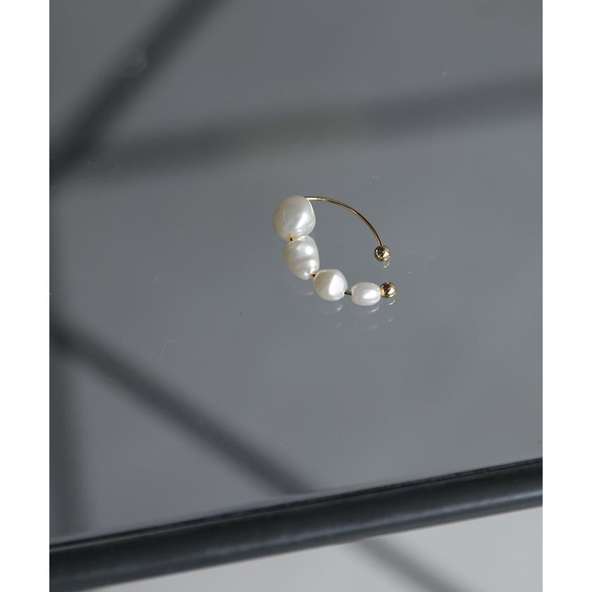 イヤーカフ パール ピアス 風 アクセサリー ノンホール バロックパール ゴールド イヤカフ ゴールドアクセサリー | HUG.U | 06