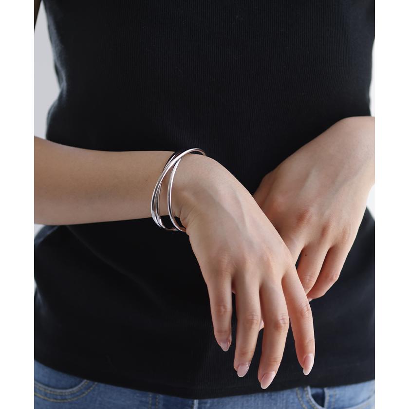 バングル アクセサリー ブレスレット クロスバングル レディース シルバー ゴールド シルバーアクセサリー | HUG.U | 05