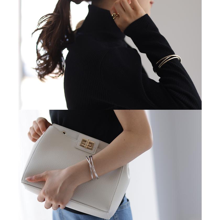 バングル アクセサリー ブレスレット クロスバングル レディース シルバー ゴールド シルバーアクセサリー | HUG.U | 07