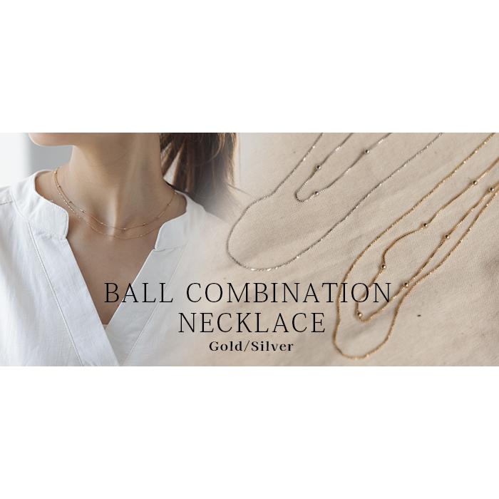 ネックレス 2連 ボールチェーンネックレス チェーン ボール ボールチェーン チェーンネックレス | HUG.U | 16