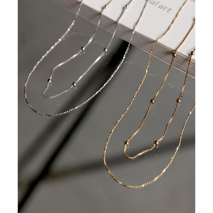 ネックレス 2連 ボールチェーンネックレス チェーン ボール ボールチェーン チェーンネックレス | HUG.U | 06