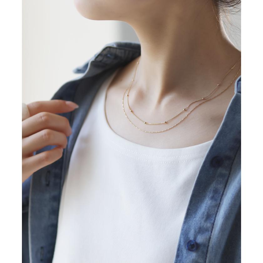 ネックレス 2連 ボールチェーンネックレス チェーン ボール ボールチェーン チェーンネックレス | HUG.U | 07