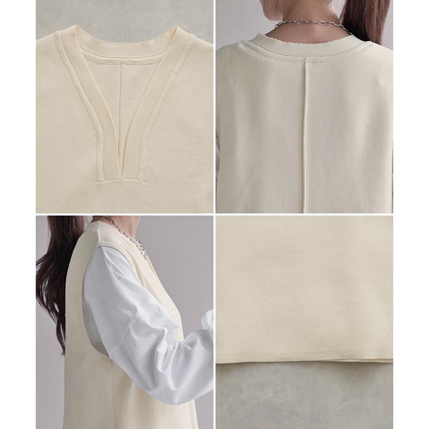 トップス ワンピース ニット ロング レディース ニットワンピース ロングワンピース 重ね着 レイヤード | HUG.U | 14